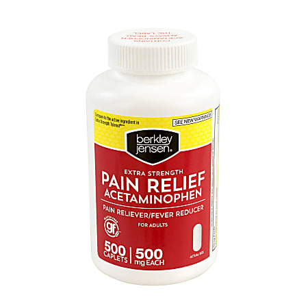 Berkley & Jensen Acetaminophen Tablets, 500 mg, Pack Of 500