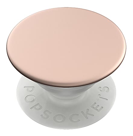 PopSockets Phone Stand, 1.5"H x 1.5"W x 0.25"D, Aluminum Rose Gold