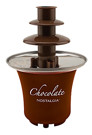 Nostalgia Electrics CFF3BR 3-Tier Chocolate Fondue Fountain, Brown