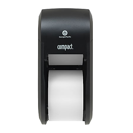 Compact® by GP PRO, 2-Roll Vertical Coreless High-Capacity Toilet Paper Dispenser, 56790A, 7.35" x 6.21" x 13.6", Black, 1 Dispenser