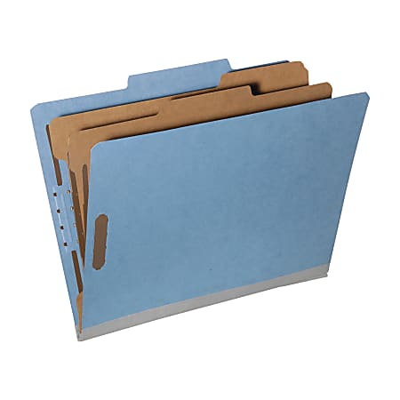 SKILCRAFT® 6-Part 2" Prong Expandable Classification Folders, Letter Size, 30% Recycled, Dark Blue, Box Of 10 (AbilityOne 7530-01-600-6971)