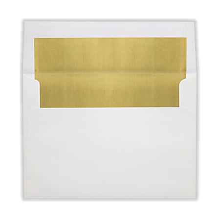 LUX Invitation Envelopes, A8, Peel & Press Closure, Gold/White, Pack Of 1,000