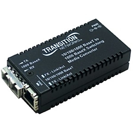 Transition Networks M/GE-PSW-LX-01(101) Gigabit Ethernet Media Converter