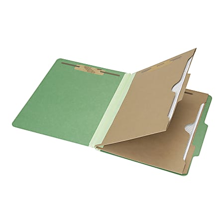 SKILCRAFT® 6-Part 2" Prong Expandable Classification Folders, Letter Size, 30% Recycled, Dark Green, Box Of 10 (AbilityOne 7530-01-600-6983)
