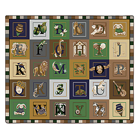 Flagship Carpets Printed Rug, 10'9"H x 13'2"W, ABC Blocks OMG, Multi