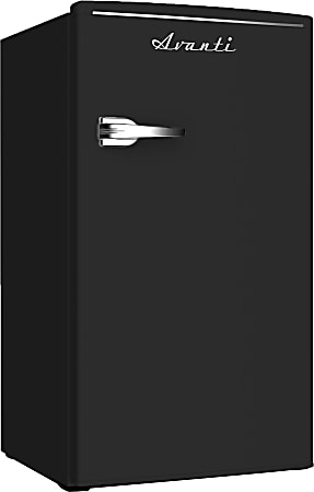 Avanti Retro Compact Refrigerator 1 Door 3.1 Cu Ft 33 H x 18 W x 18 D Black Office Depot