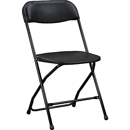 Lorell® Folding Chair, With X Style Base, Black