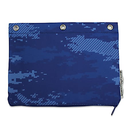 U Style 3-Ring Pencil Pouch With Microban® Antimicrobial Protection, 7 1/2" x 9 3/4", Blue Camo