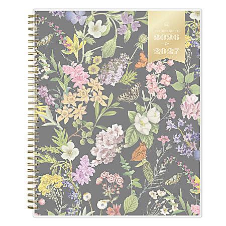 Planning Calendar DD Butterfly Garden Black PP 8.5x11 AY26&ndash;27