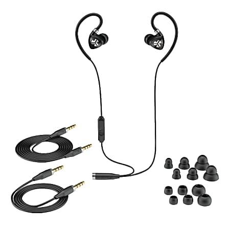 JLab Audio Fit 2.0 Sport Earbuds, Black