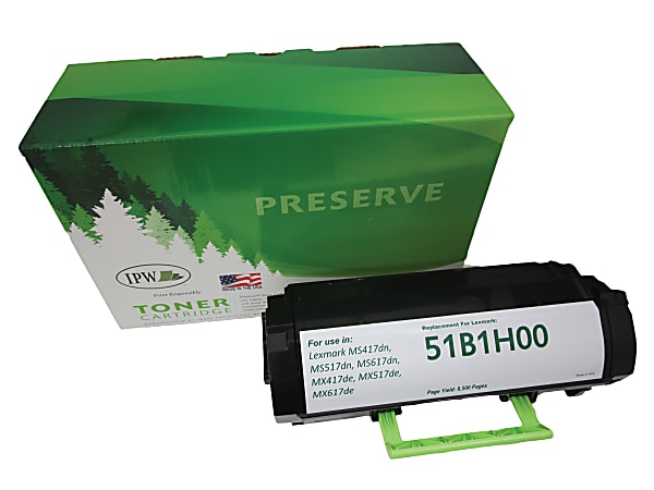 IPW Preserve 845-51H-ODP (Lexmark™ 51B1H00) High-Yield Remanufactured Black Toner Cartridge