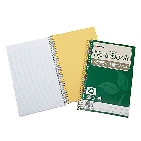 SKILCRAFT® Spiral Notebook, 6" x 9-1/2", 3 Subject,