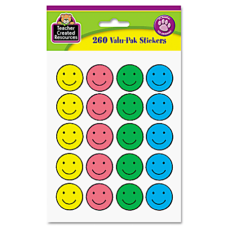 Teacher Created Resources Stickers, Blue/Green/Pink/Yellow, Pack Of 260