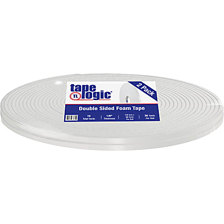 Tape Logic® 5600 Double-Sided Foam Tape, 0.5" x 108', White, Case Of 2