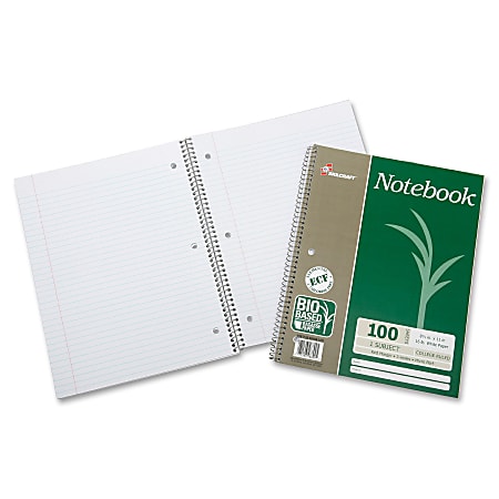 SKILCRAFT® Wirebound Notebooks, 11" x 8 1/2", 1 Subject, College Ruled, 100 Sheets, Green, Pack Of 3 (AbilityOne 7530-01-600-2024)
