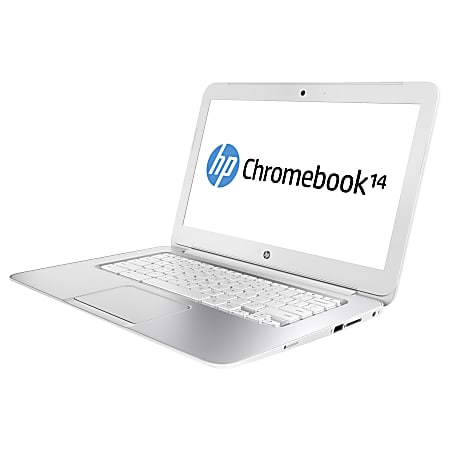 HP Chromebook 14 Laptop Computer With 14" Screen & Intel® Celeron® 2955U Processor, White, F7W50UA