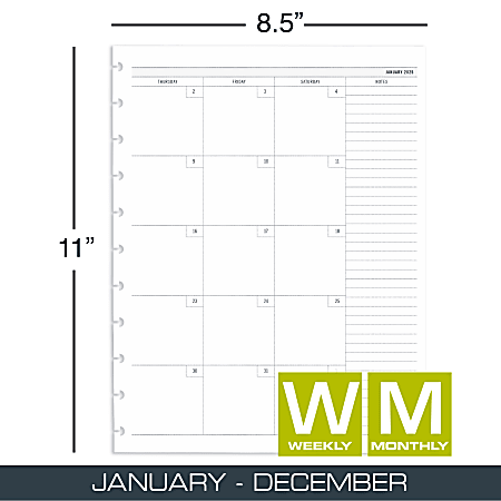 2025 TUL Discbound WeeklyMonthly Planner Refill Pages Letter Size ...