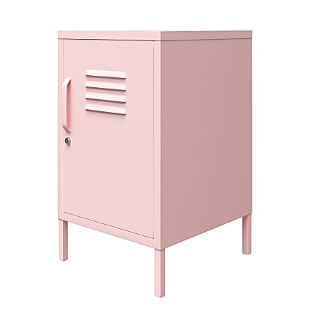 Ameriwood™ Home Cache Metal Locker End Table, 27-1/8"H x 15"W x 15-3/4"D, Pink