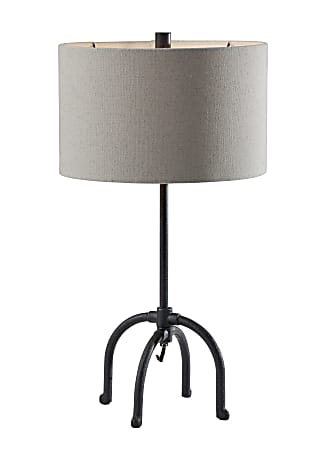 Black rod iron table lamps on sale