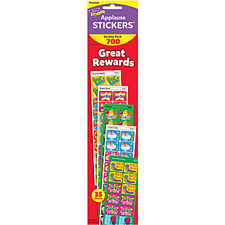 Trend Great Rewards Applause Stickers Variety Pack - 700 - Acid-free, Non-toxic - Multicolor - 1 / Pack