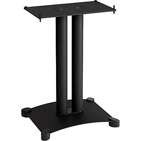 Sanus Steel Series Center Channel Speaker Stand - 22in Height - Steel - Black - 35 lb Load Capacity - 22" Height x 14.9" Width - Steel, Brass - Black