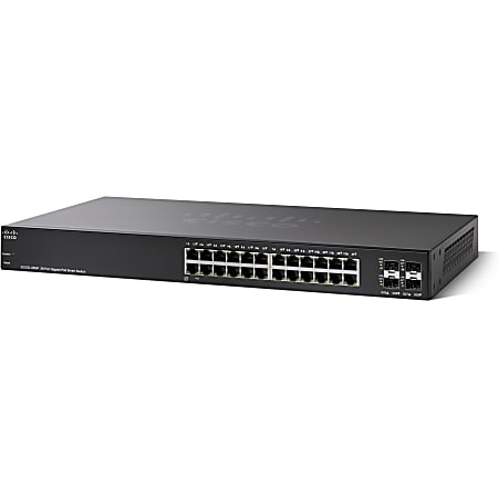 Cisco SG220-28MP 28-Port Gigabit PoE Smart Switch - 24 Ports - Manageable - Gigabit Ethernet - 2 Layer Supported - Modular - 4 SFP Slots - Twisted Pair, Optical Fiber - 1U High - Rack-mountable, Desktop - Lifetime Limited Warranty
