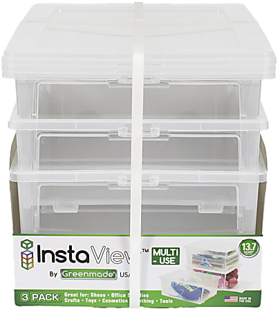 US Merchants Clear Tote, 13.7 Quart, Flat Lid