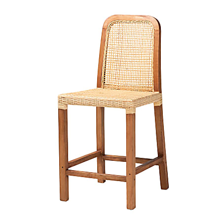 bali & pari Caspia Counter Stool, Natural Brown/Walnut Brown