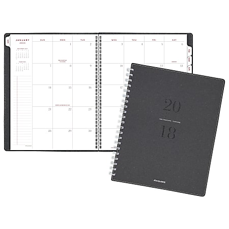 AT-A-GLANCE® Signature Collection™ 13-Month Planner, 8 3/4" x 11", Heather Gray, January 2018 to January 2019 (P90045-18)