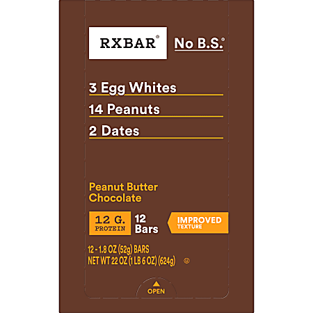 RXBAR Peanut Butter Chocolate Protein Bars, 1.8 Oz, Total Qty 6