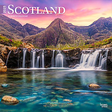 2025 BrownTrout Scotland Monthly Plastic-Free Square Wall Calendar, 12" x 12", United Kingdom Regional, January to December 2025, 9781975477691