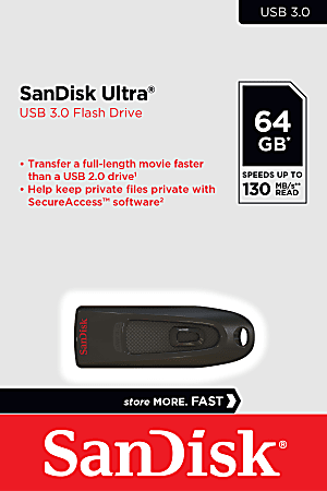 Clé usb ultra 64gb 3.0 noir Sandisk