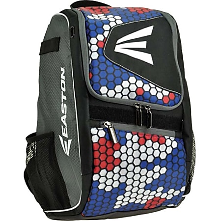 Easton Baseball Carrying Case (Backpack) for Helmet, Glove, Bottle, Baseball, Bat - Red, White, Blue