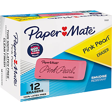 Paper Mate® Pink Pearl® Erasers, Large, Box Of 12