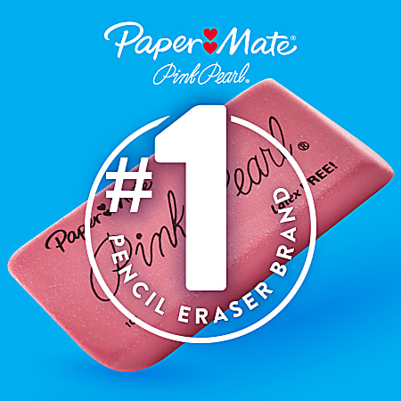 Paper Mate White Pearl Erasers, Large, 12 Count