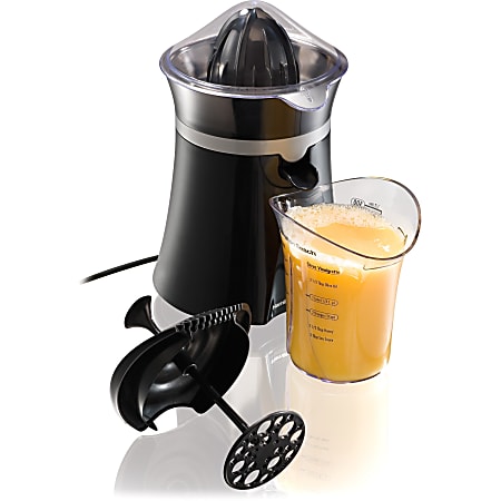 Hamilton Beach Electric Citrus Juicer With Salad Dressing Mixer, 16 Oz, Black