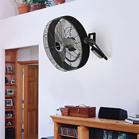 Lasko 20 3 Speed High Velocity Fan with Remote Control 22 H x 7 W x 22 D  Black - Office Depot