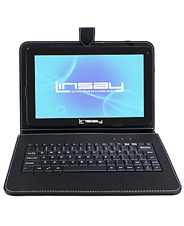 Linsay F10 Tablet, 10.1" Screen, 2GB Memory, 32GB Storage, Android 12, With Black Keyboard, F10XHDBK