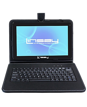 Linsay F10 Tablet, 10.1" Screen, 2GB Memory, 64GB Storage, Android 13, With Black Keyboard, F10XHDBK