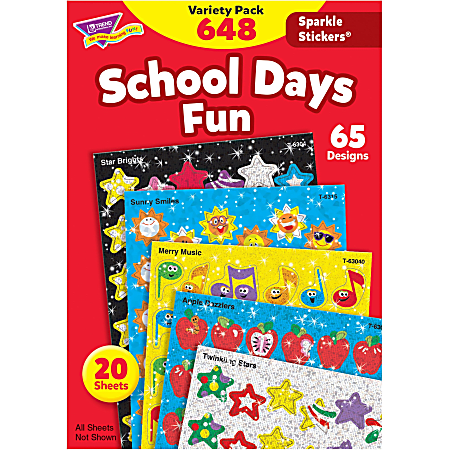 Trend Sparkle Stickers School Days Fun Stickers - Fun Theme/Subject