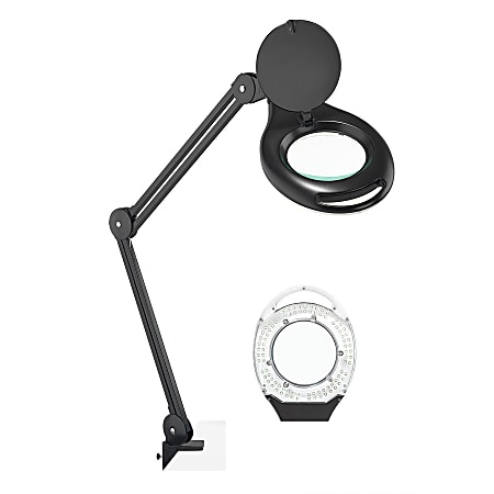 Realspace® Clamp-On Magnifier Task Lamp, 24"H, Black