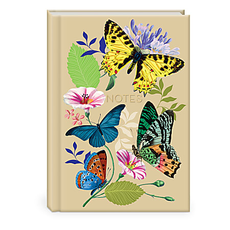 Punch Studio Hardcover Journal, 6” x 8-1/2”, Legal Rule, 208 Pages, Butterflies