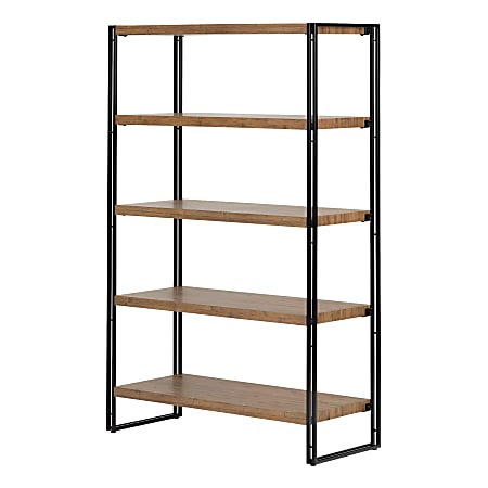 South Shore Gimetri 5 Fixed Shelves - Shelving Unit Rustic Bamboo