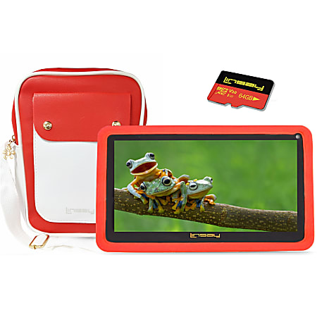 Linsay Kid's Tablet, 7" Screen, 2GB Memory, 64GB Storage, Android 13, RED