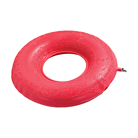 DMI® Inflatable Ring Donut Seat Cushion, Rubber, 16", Red