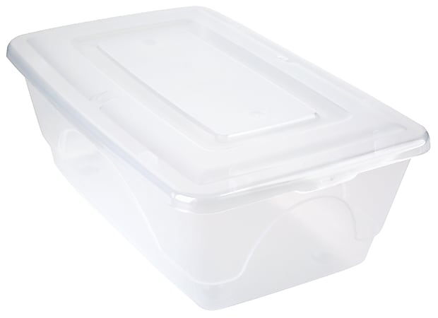 IRIS Weathertight Plastic Storage Containers With Latch Lids 15 38 x 16 x  30 Black Case Of 4 - Office Depot