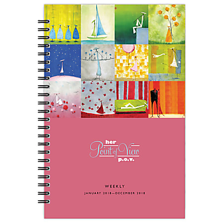 Franklin Covey® Her Point Of View Wirebound Weekly/Monthly Planner, 5 1/2" x 8 1/2", 30% Recycled, White, January to December 2018 (35928-18)