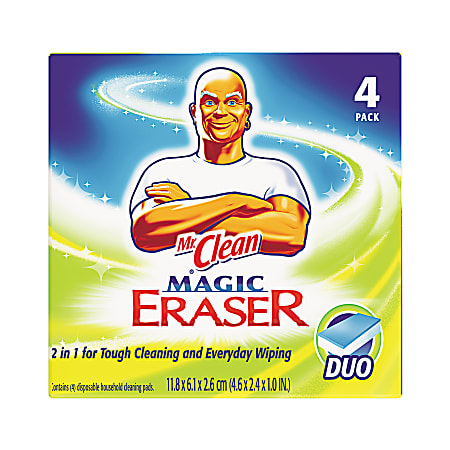 Mr. Clean® Magic Eraser Duo Pads, 3" x 3", Box Of 4