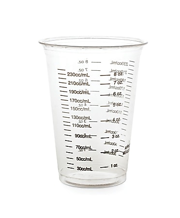 Medline Graduated Disposable Plastic Drinking Cups, 10 Oz, Translucent, 50 Cups Per Bag, Case Of 20 Bags