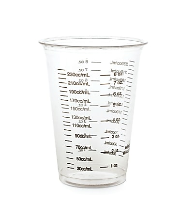 Medline Graduated Disposable Plastic Drinking Cups, 10 Oz, Translucent, 50 Cups Per Bag, Case Of 20 Bags